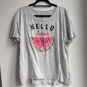 Secret Treasures Light Gray 'Hello Summer' Pajama Top